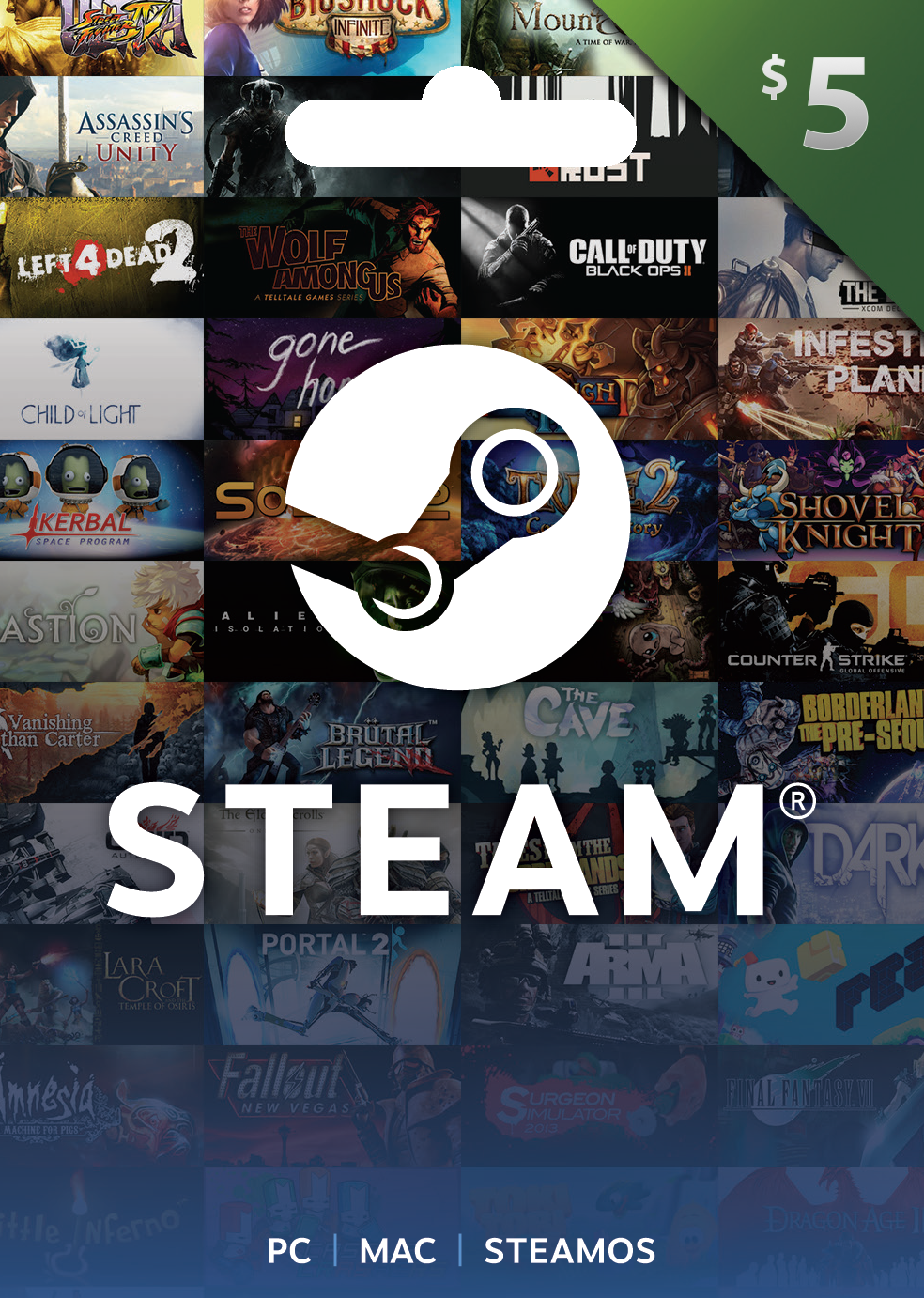 Пополнение баланса Steam на 5$